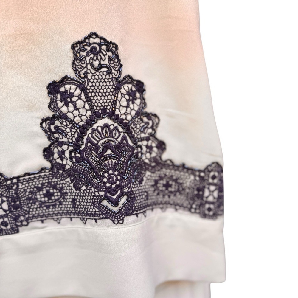 San & Soni Loka Petite Tunic Dress XXS Cream Beaded Embroidered Elegant Boho EUC - Picture 13 of 16